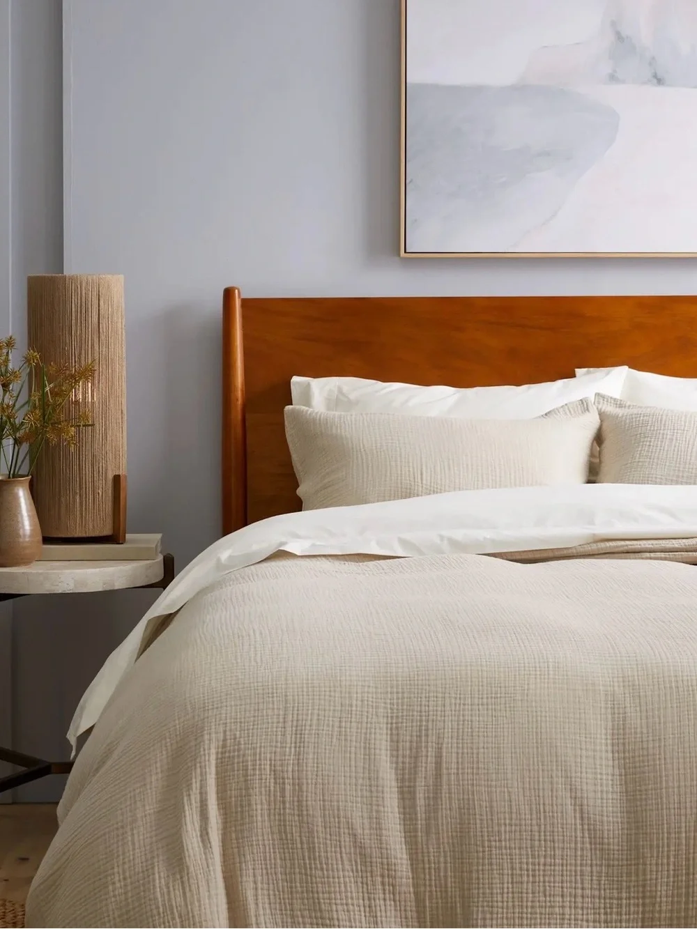 NWOT Quince Organic Cotton Gauze 1 Pc Duvet Cover, King/Cal King (Dune)
